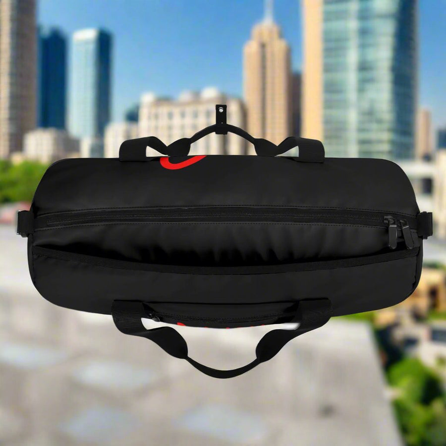 VICTORY THROUGH LOVE - PREMIUM DUFFLE BAG - BLACK UNIVERSE