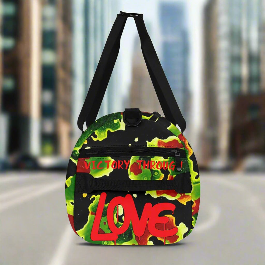 VICTORY THROUGH LOVE - PREMIUM DUFFLE BAG - KAMMO