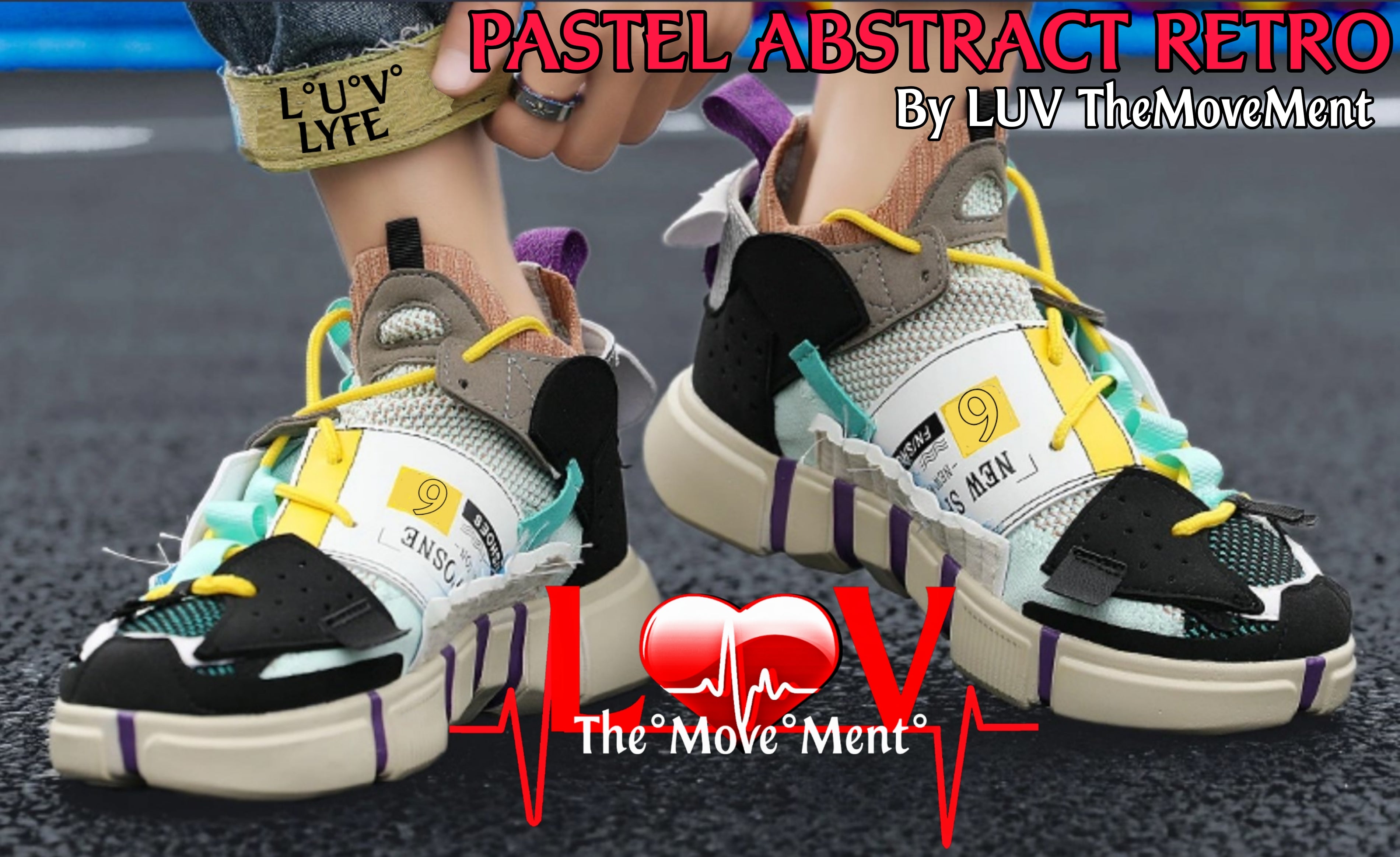 PASTEL ABSTRACT RETRO SNEAKER