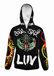 SOUL STAR CHAKRA - BLACK EARTH - LIGHTWEIGHT ZIP HOODIE