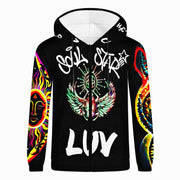 SOUL STAR CHAKRA - BLACK EARTH - LIGHTWEIGHT ZIP HOODIE