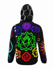 SOUL STAR CHAKRA - BLACK EARTH - LIGHTWEIGHT ZIP HOODIE