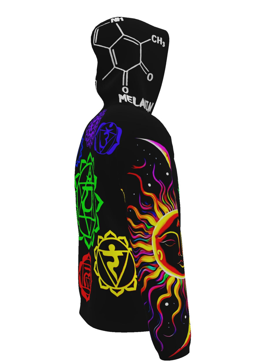 SOUL STAR CHAKRA - BLACK EARTH - LIGHTWEIGHT ZIP HOODIE