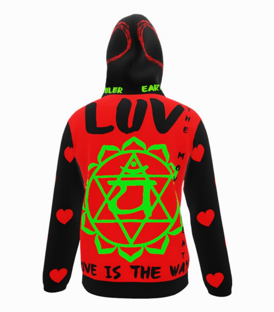 TRUST YOUR HEART - RED BLACK GREEN - LIGHTWEIGHT ZIP HOODIE