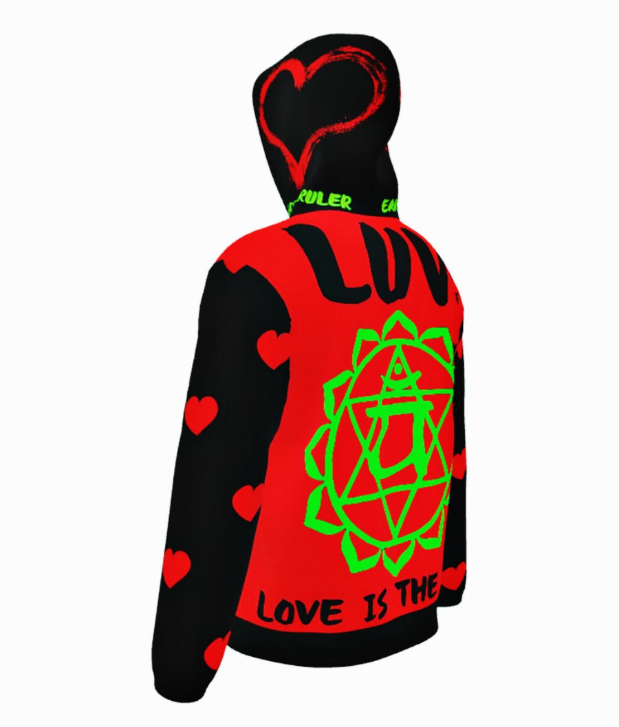 TRUST YOUR HEART - RED BLACK GREEN - LIGHTWEIGHT ZIP HOODIE