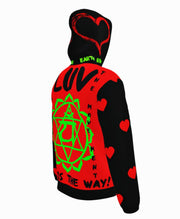 TRUST YOUR HEART - RED BLACK GREEN - LIGHTWEIGHT ZIP HOODIE