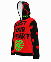 TRUST YOUR HEART - RED BLACK GREEN - LIGHTWEIGHT ZIP HOODIE