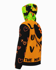 LOVE IS SACRED - ORANGE BLACK - LIGHTWEIGHT ZIP HOODIE