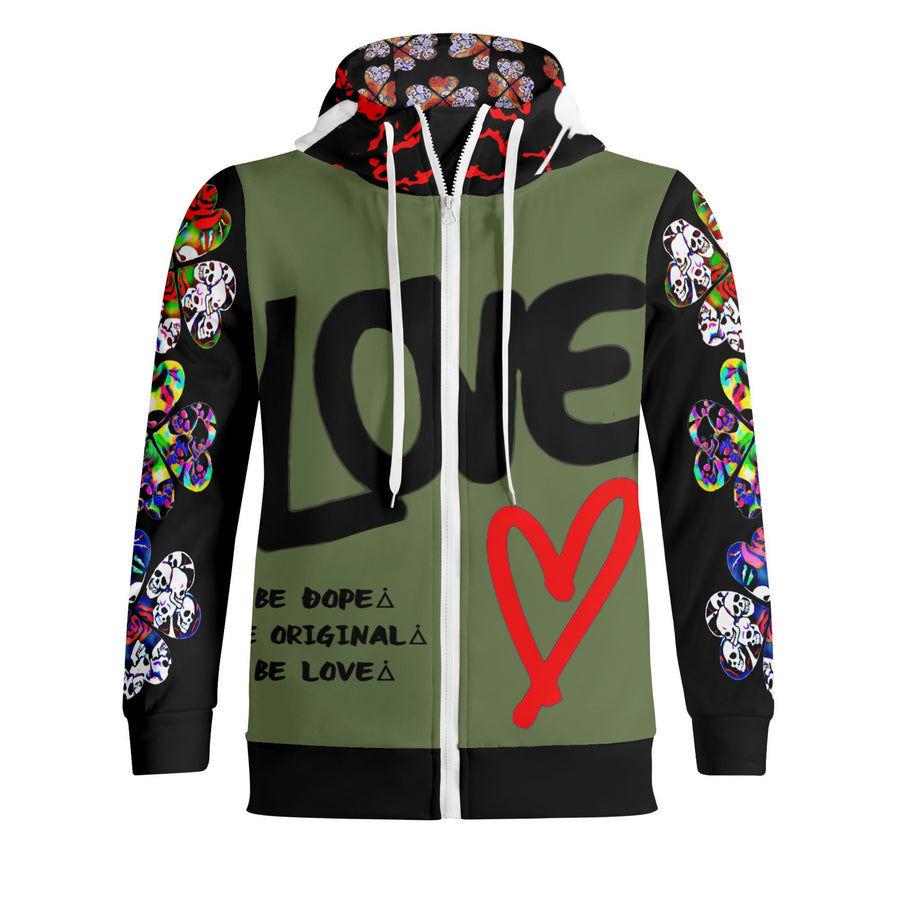 ANCESTORS & ROSES - GREEN EARTH - LIGHTWEIGHT ZIP HOODIE