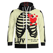 THE ONLY WAY OUT - BONE WHYTE OFF - LIGHTWEIGHT ZIP HOODIE