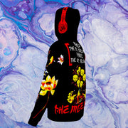 WU LUV - LOTUS COLLECTION - BLACK UNIVERSE & YELLOW SUN - UNISEX RELAXED FIT HOODIE