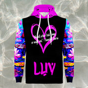 CHOSEN ONE - LOTUS COLLECTION - PINK EYE & BLACK UNIVERSE - UNISEX RELAXED FIT HOODIE