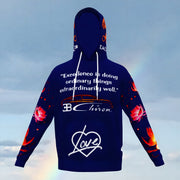 BUGATTI LUV - LOTUS COLLECTION - MIDNIGHT BLUE & ORANGE SUNKISS - UNISEX RELAXED FIT HOODIE