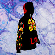 WU LUV - LOTUS COLLECTION - BLACK UNIVERSE & YELLOW SUN - UNISEX RELAXED FIT HOODIE